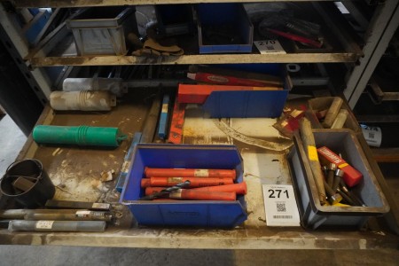 Shelf with various drills