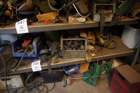 Various mixed welding equipment on shelf & under bookcase