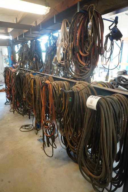 Lot of welding cables, air hoses, etc.