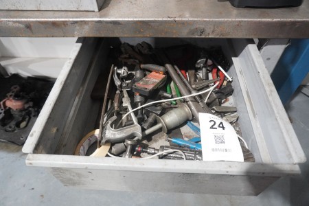 Contents in drawer of various trigger tools, air tools, etc.