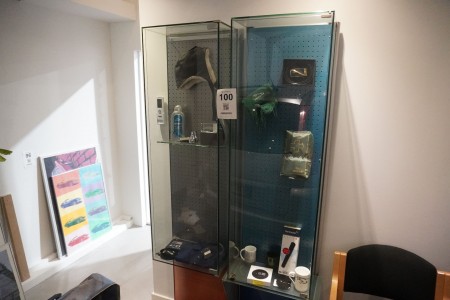 2 pcs. display cases with various Jaguar items