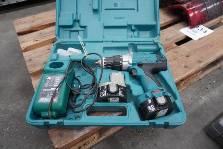 Drill, brand: Makita, model: 6339D + Battery and charger, brand: Bosch