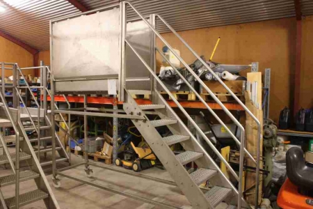 Stair Landing with Handrails on wheels. 8 steps