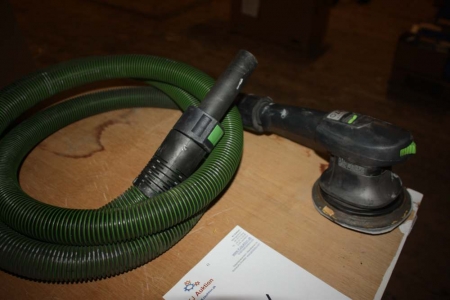 Air powered desk sander, Festool, Lex 150 17 / G with hose