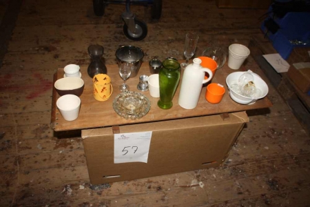 Various glass and porcelain in a box