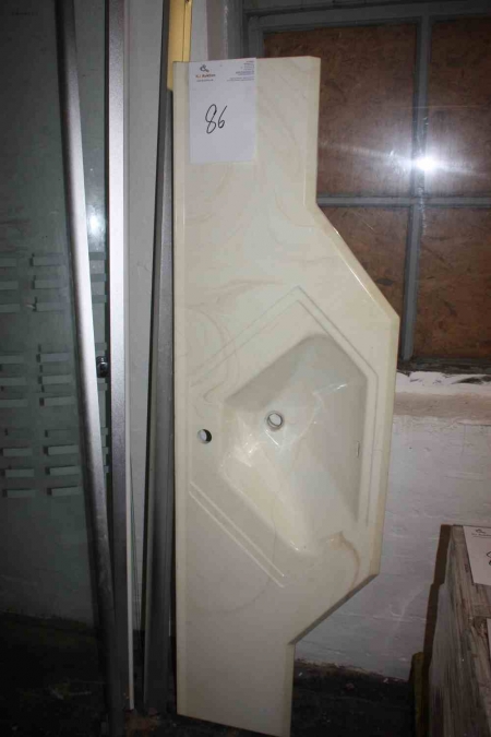 Toiletbord med integreret håndvask, ca. 168 x 51 cm