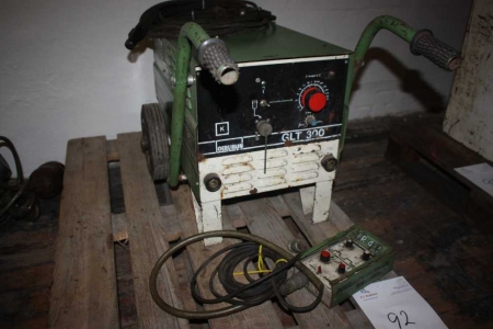 Elektrodesvejsemaskine, Oerlikon GLT300 med svejsekabel og fjernbetjening