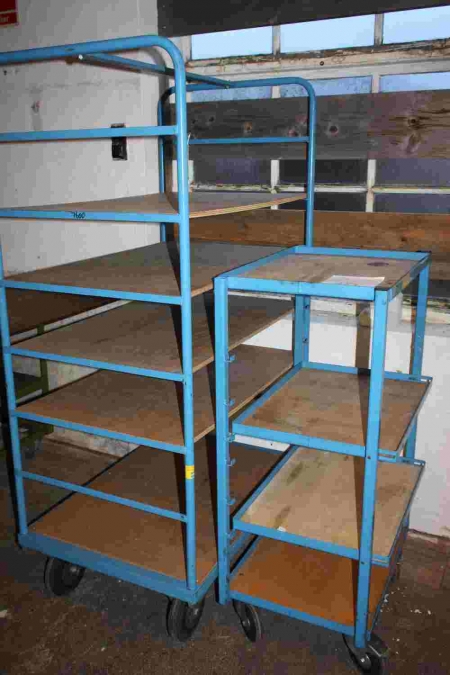 2 trolleys with shelves