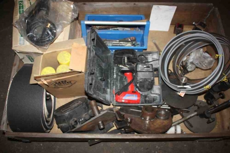 Pallet with abrasives and various tools