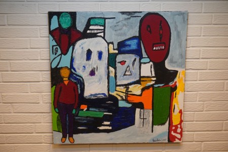 Painting in oil / acrylic, name: In the city 6, artist: Tage Johansen