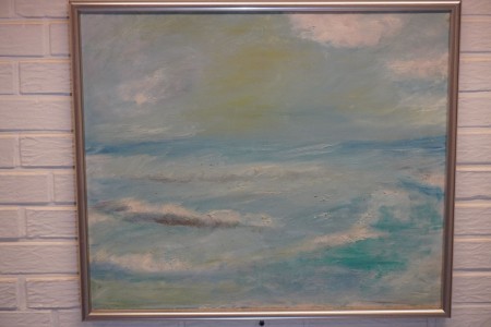 Oil / acrylic painting, name: North Sea, artist: Chr. Dam farm