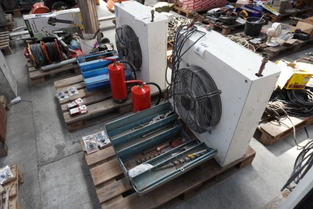Heating fan, brand Savana + toolbox etc.