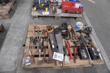 Pallet with hand tools etc.