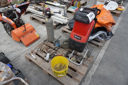Various parts for cutting torch, pressure bottle, compost grinder, etc.
