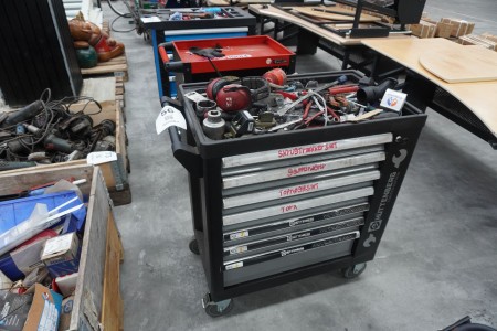 Tool cabinet on wheels with contents, Brand: Hüttenberg