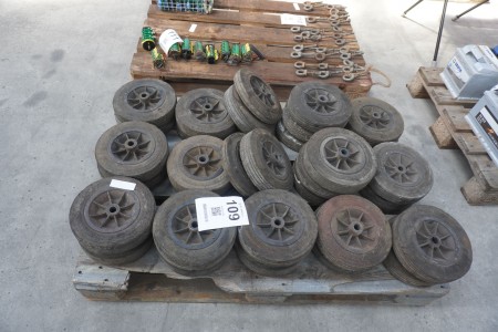 32 stk. hjul til svejsere, rullevogne, mv.