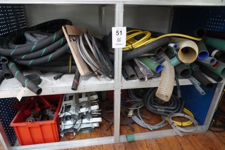 Contents on 2 shelves of various hoses etc.