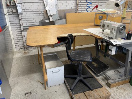 Work table with sewing machine