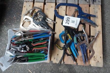 Large batch of welding pliers + various plate shears