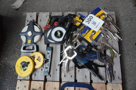 Large batch of welding pliers + various measuring tapes