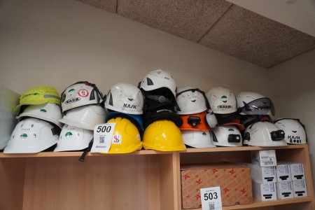 Large batch of work helmets
