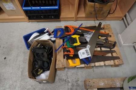 Lot of saws, sweepers, etc.