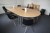 Konferencebord + 8 stole Mærke: Ventus Danmark, Model: Down sort pu & blankpoleret stål stel 