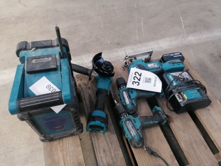 4 pieces. power tools, brand: Makita + radio