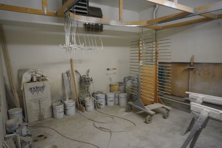 Contents in paint booth minus paint pump