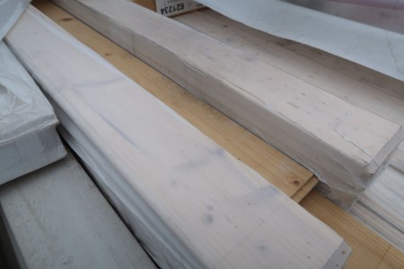 90 meters of rough white painted boards