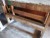 Old-fashioned planing bench with 2 scrubbing sticks