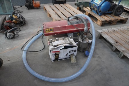 Electric planer, heat gun and submersible pump, NOTE: Delivery 09-12