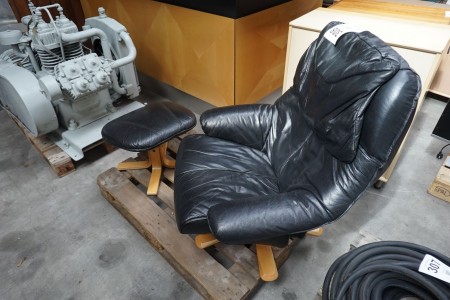 Sessel aus schwarzem Leder