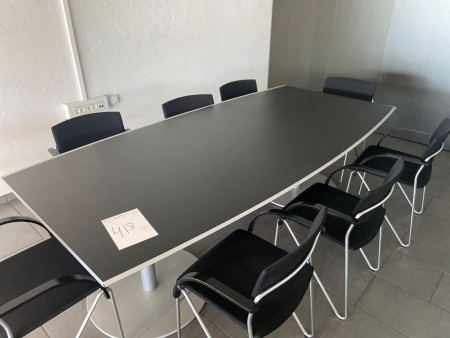 Konferencebord inkl. 8 stole, Mærke: Labofa Munch, type: MS3196-16