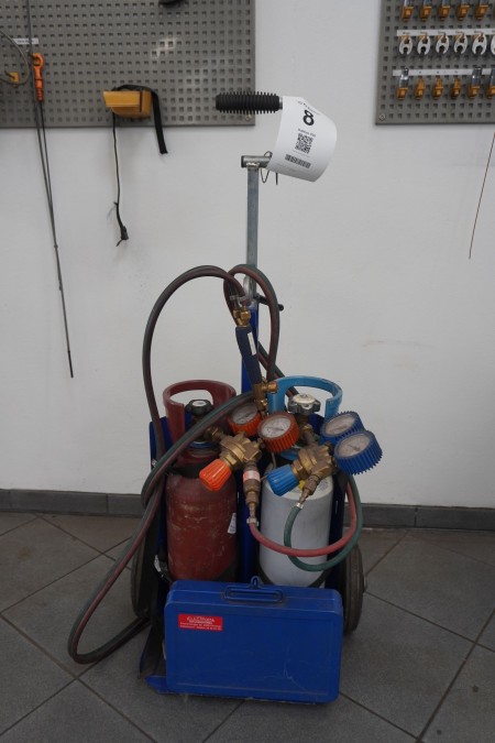 Oxygen/gas burner cart without bottles