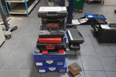 Large lot of empty tool boxes