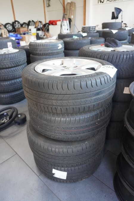 4 stk. dæk med alufælge, Mærke: Michelin 