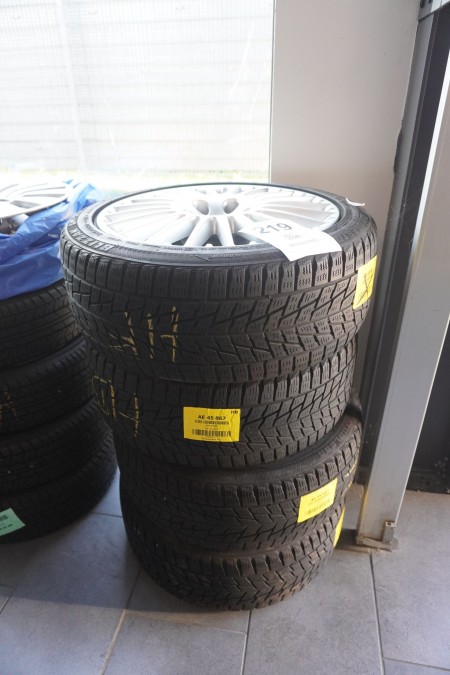 4 stk. dæk med alufælge, Mærke: Bridgestone