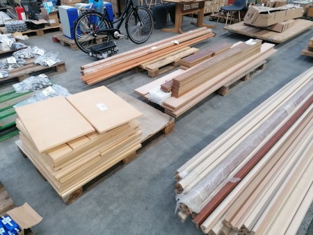 Large lot of wooden shelves