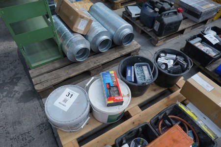 Lot of insulating tape, screws, wall paint, etc.