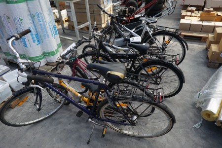 6 stk. Cykler i forskellig størrelser