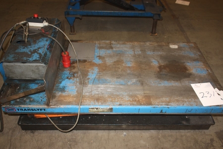 Electro-hydraulic lifting table, Translyft 1000 kg. Approximately 1600 x 800 mm