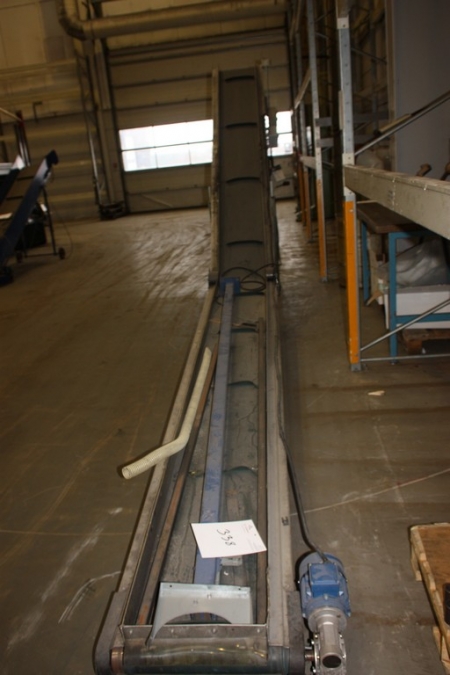 Powered conveyor belt with swivel, total length approx. 7000 mm, belt width approx. 400 mm
