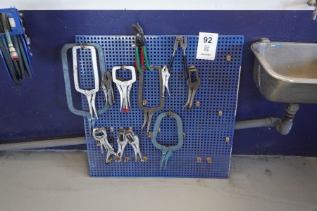 Workshop board incl. various welding tongs