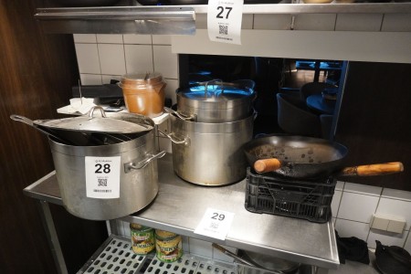 3 pieces. pots + 2 pcs. wok pans