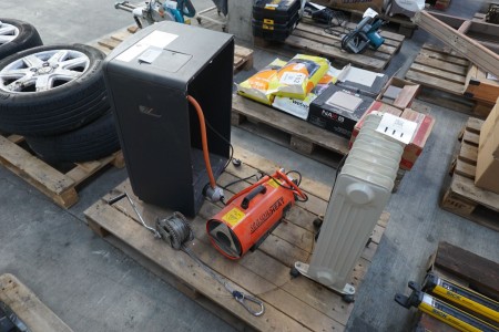 Heat gun, gas heater, radiator & manual winch