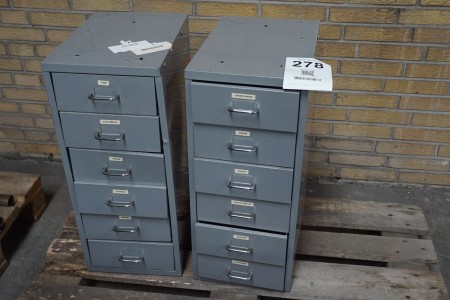 2 pcs. Chest of drawers in steel
