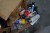 Various spray cans, spare parts, etc.