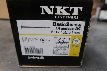 300 pcs. stainless screws 6.0x100/54 mm