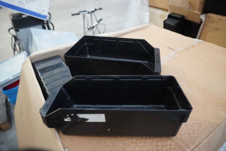Large batch of storage/assortment boxes in plastic